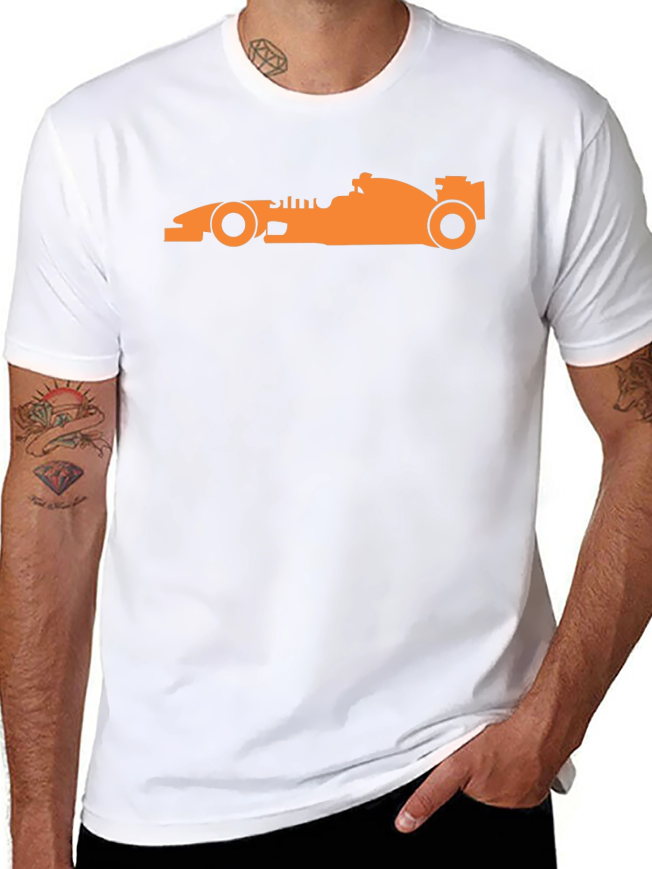 Orange Formula 1 Car Silhouette Tee