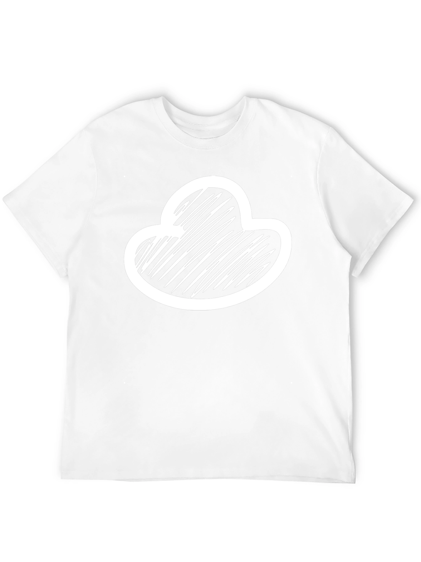 Abstract Cloud Scribble Graphic Tee - Black Cotton Blend