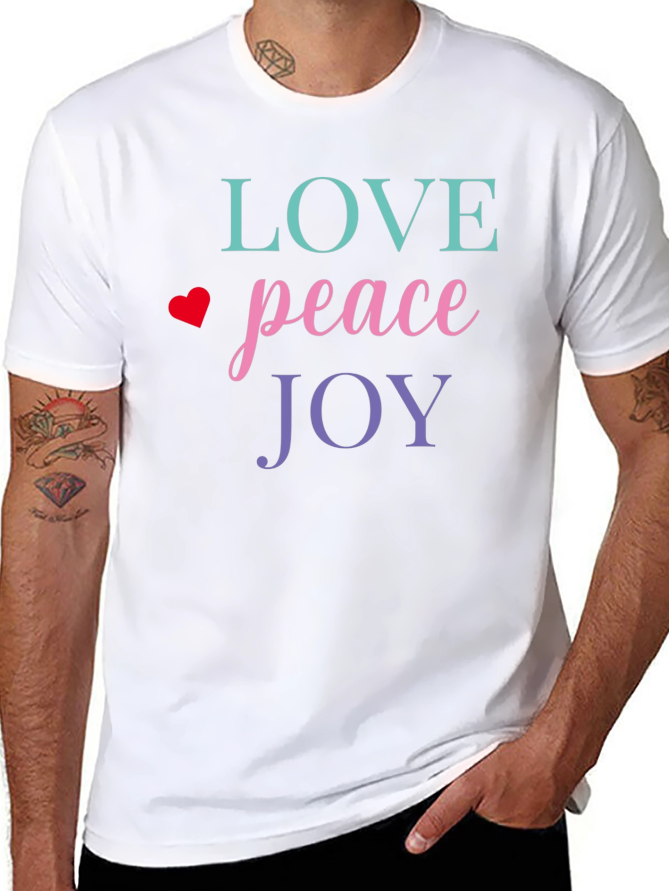 Love Peace Joy Graphic Tee - Inspirational T-Shirt