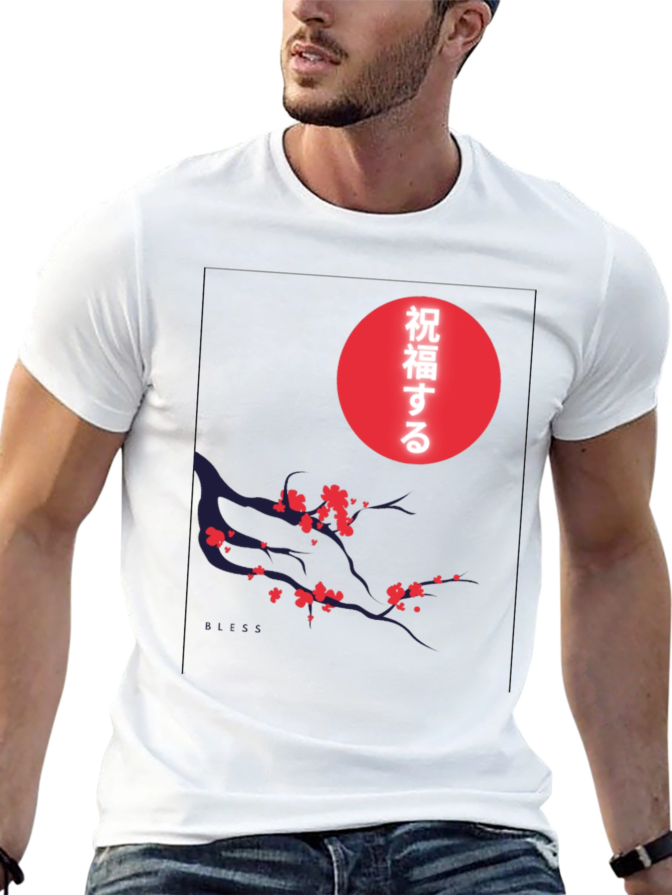 Japanese Blossom Graphic Tee - Soft Cotton Blend
