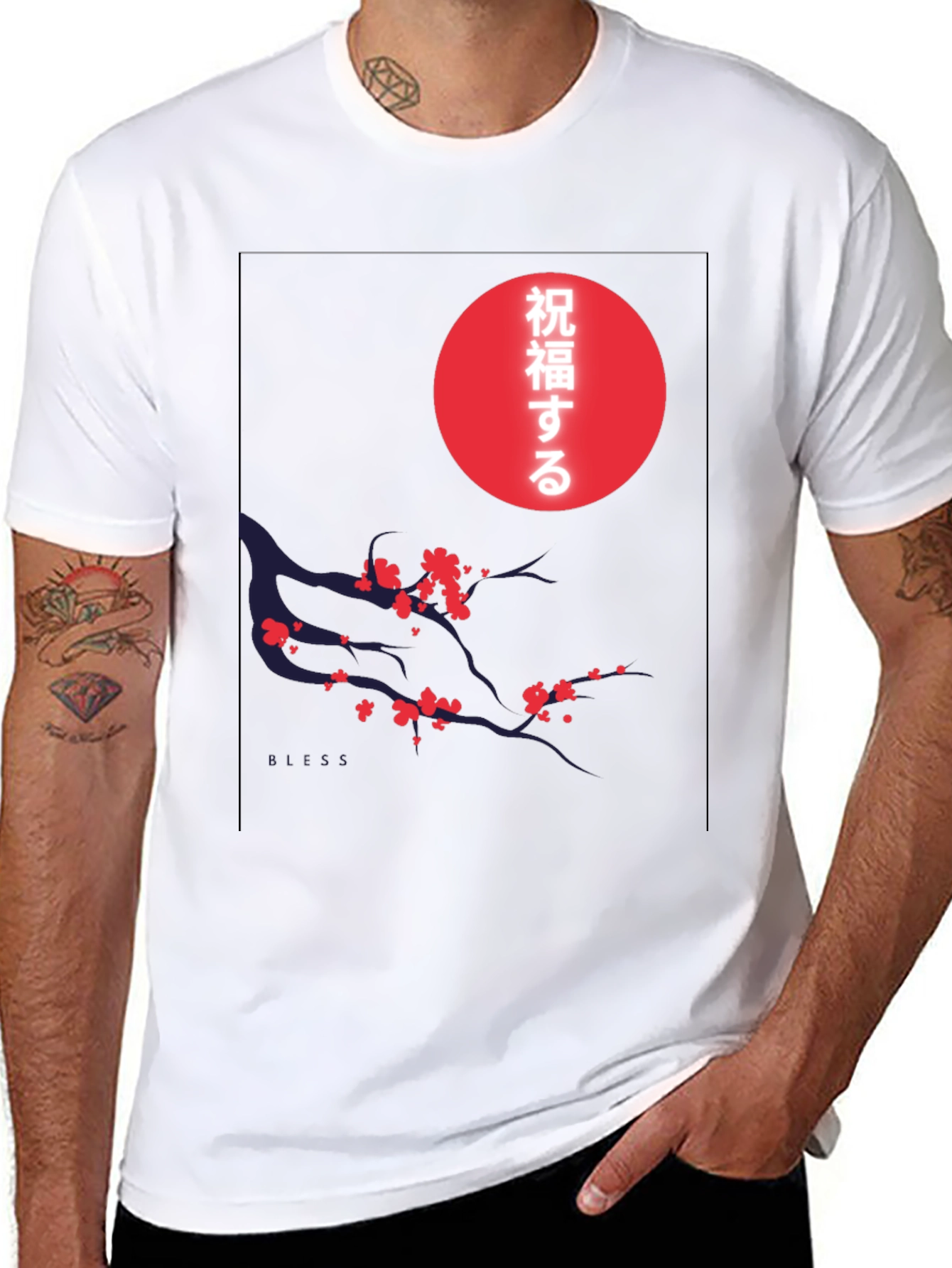 Japanese Blossom Graphic Tee - Soft Cotton Blend