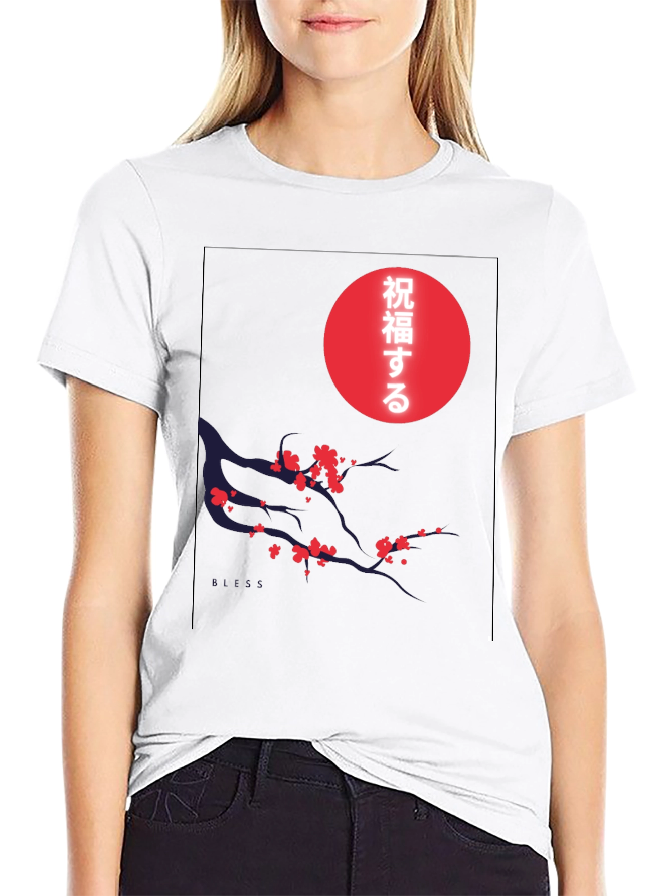 Japanese Blossom Graphic Tee - Soft Cotton Blend