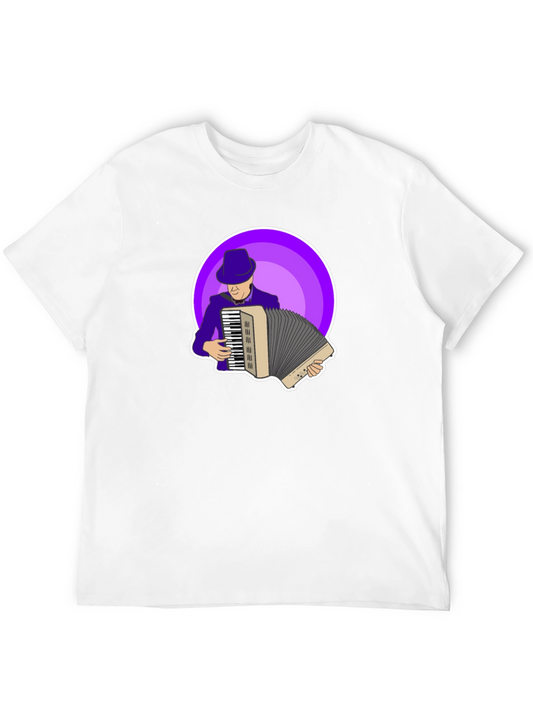 Accordion Player Graphic Tee - Purple Circle Design