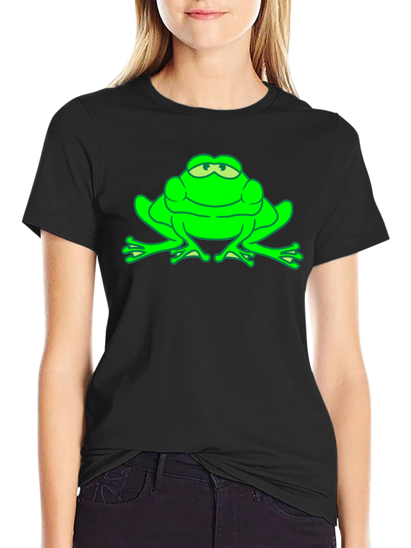 Green Frog Graphic Tee - Funny Animal T-Shirt