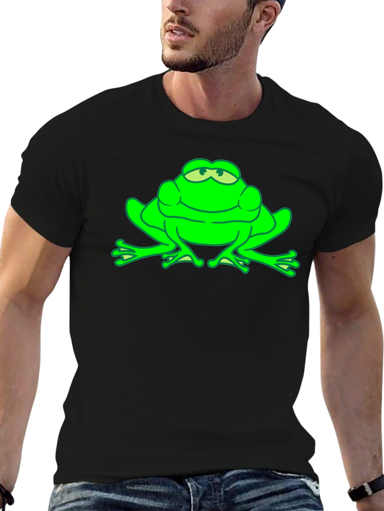Green Frog Graphic Tee - Funny Animal T-Shirt