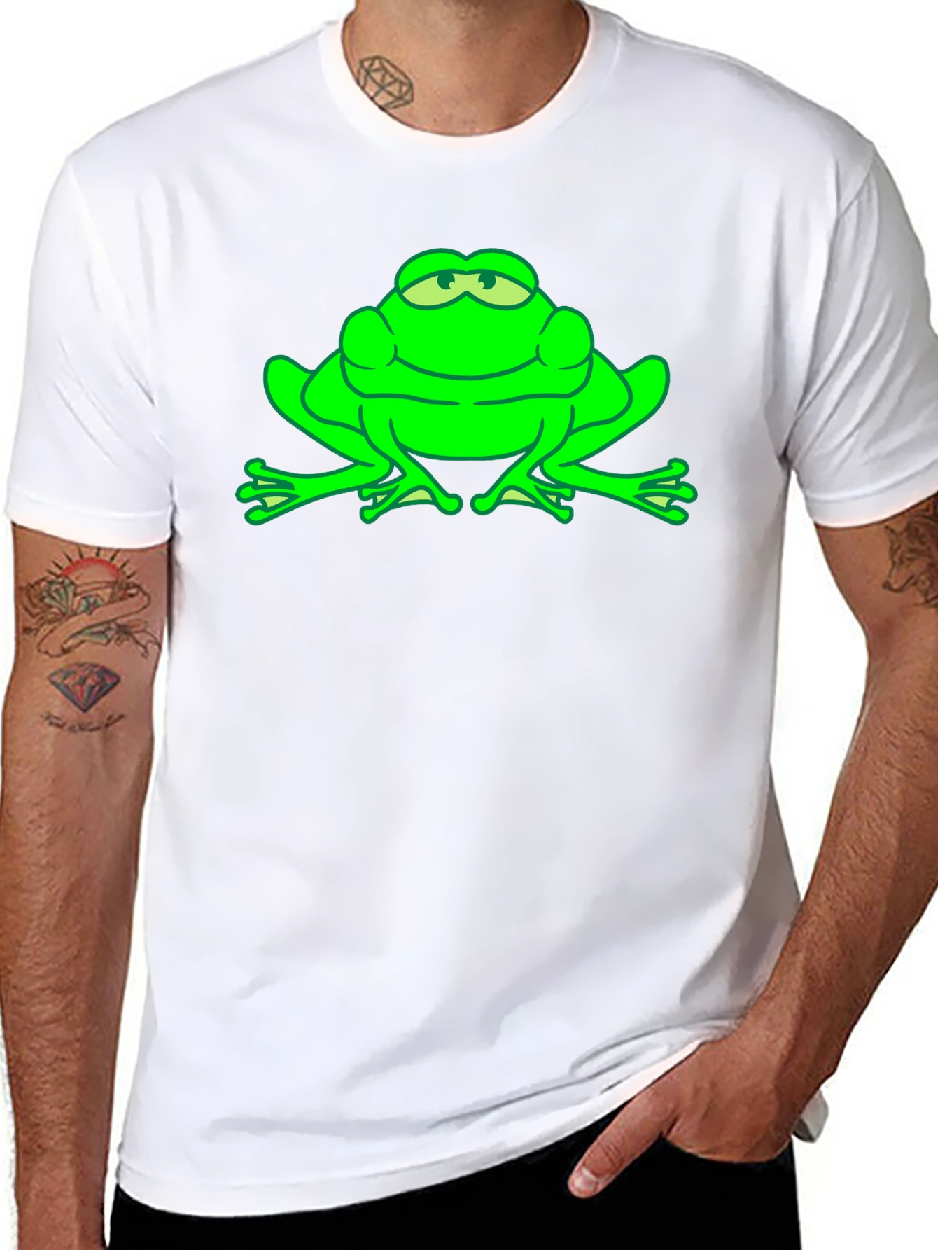 Green Frog Graphic Tee - Funny Animal T-Shirt