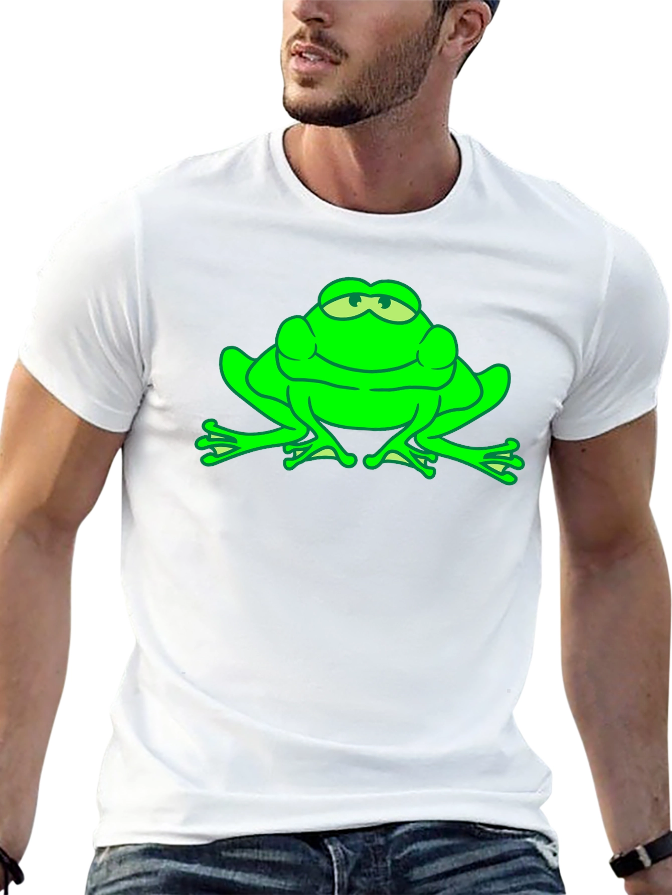 Green Frog Graphic Tee - Funny Animal T-Shirt