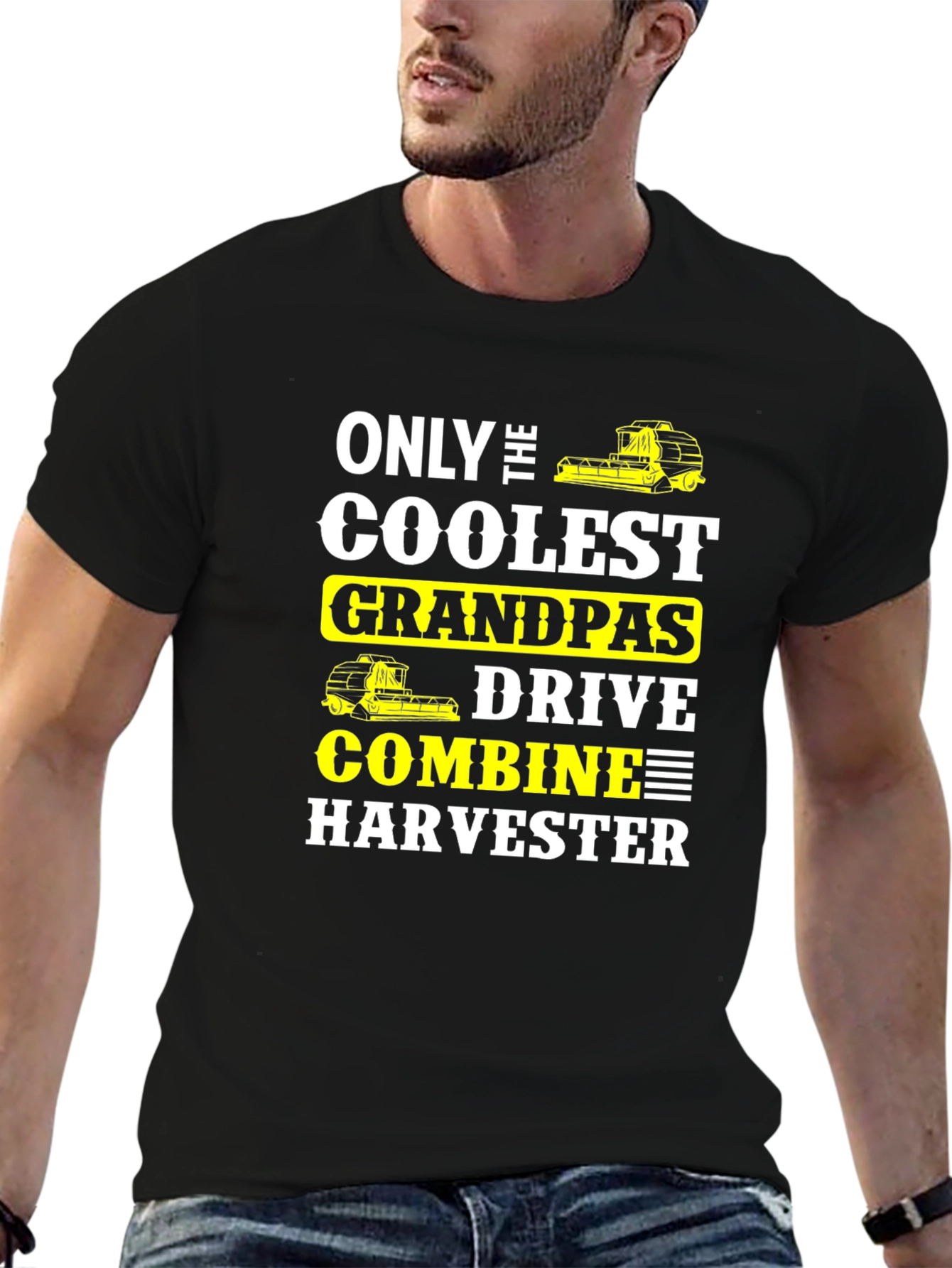 Coolest Grandpas Drive Combine Harvester T-Shirt
