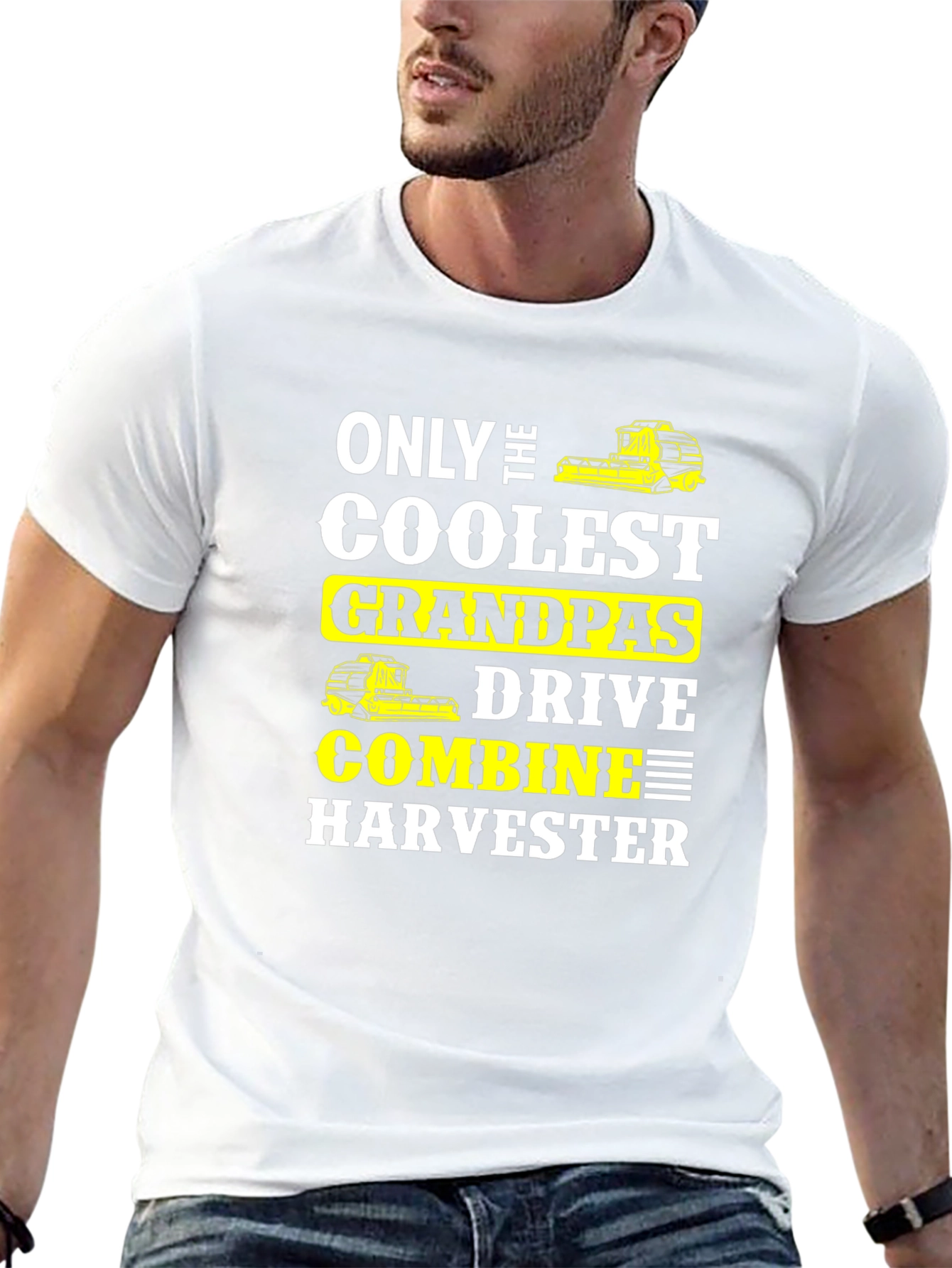 Coolest Grandpas Drive Combine Harvester T-Shirt