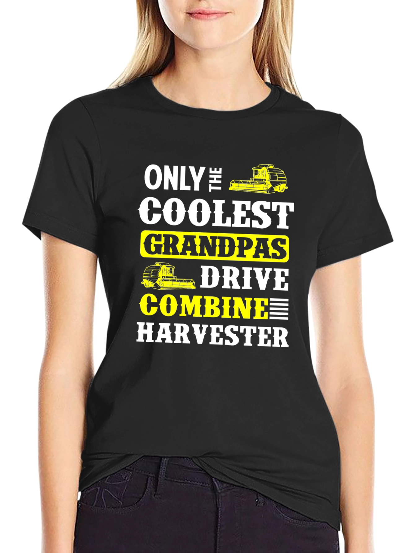 Coolest Grandpas Drive Combine Harvester T-Shirt