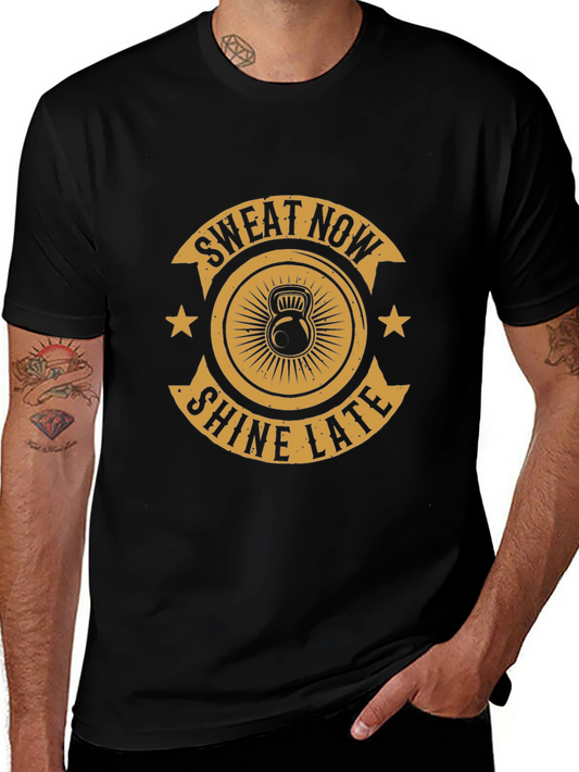 Sweat Now Shine Later Black Graphic Tee