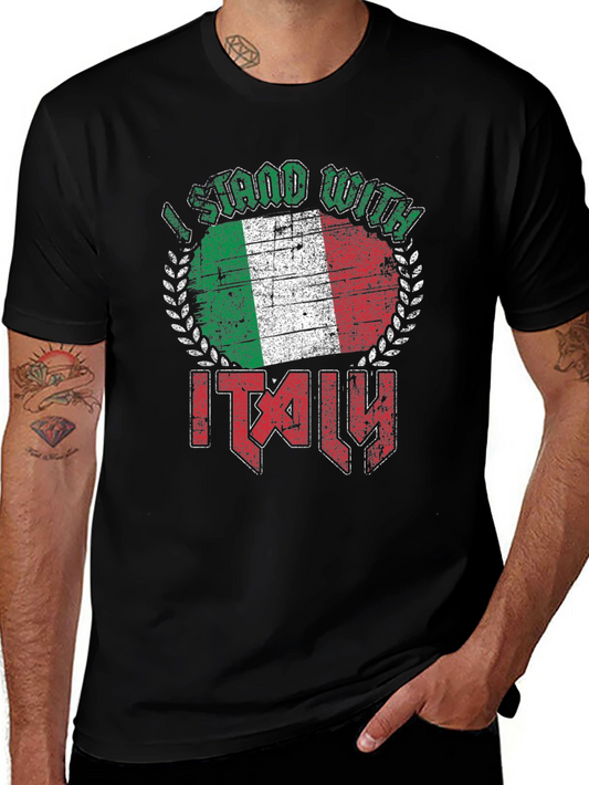 I Stand With Italy Flag Graphic T-Shirt