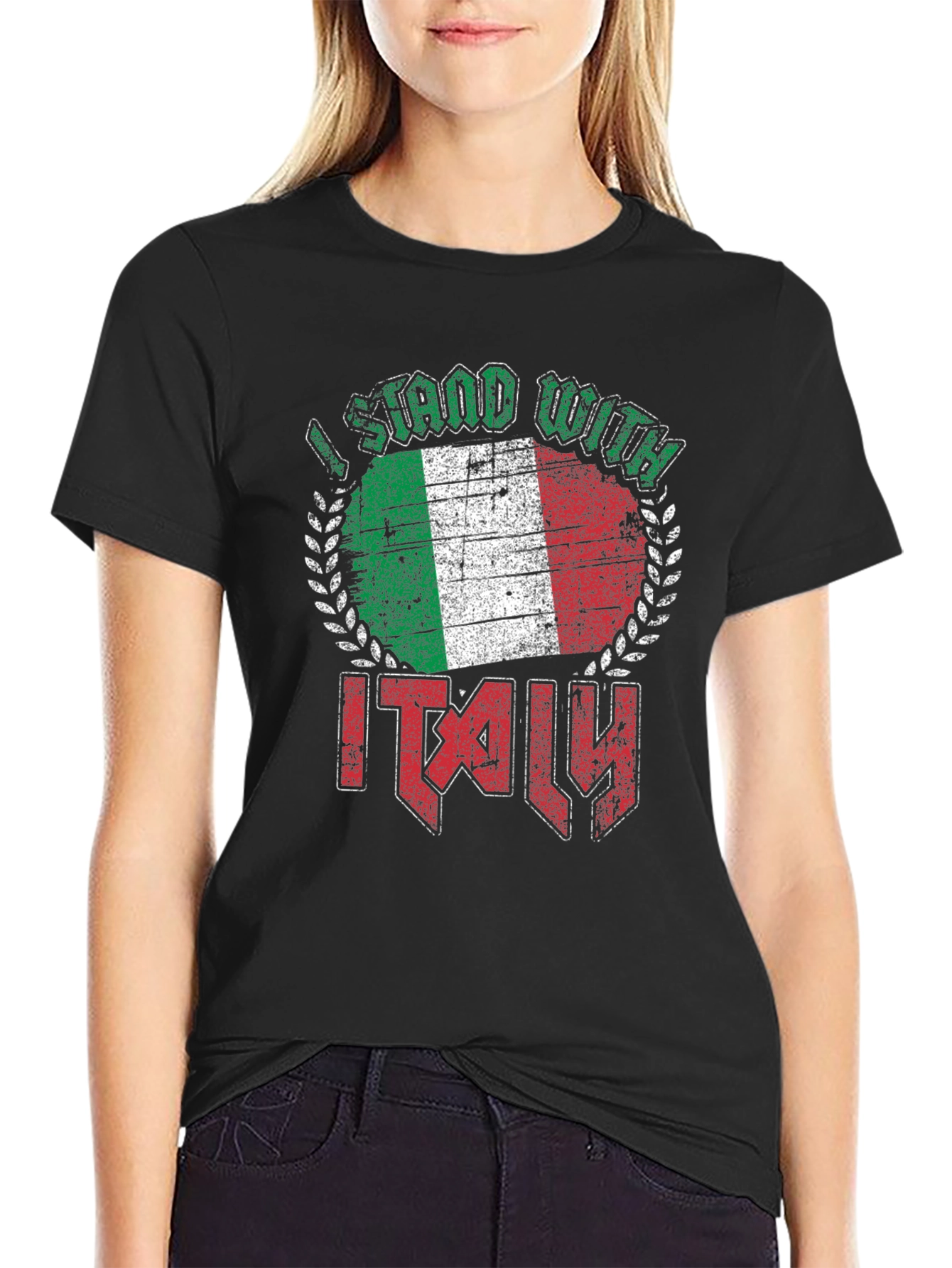 I Stand With Italy Flag Graphic T-Shirt