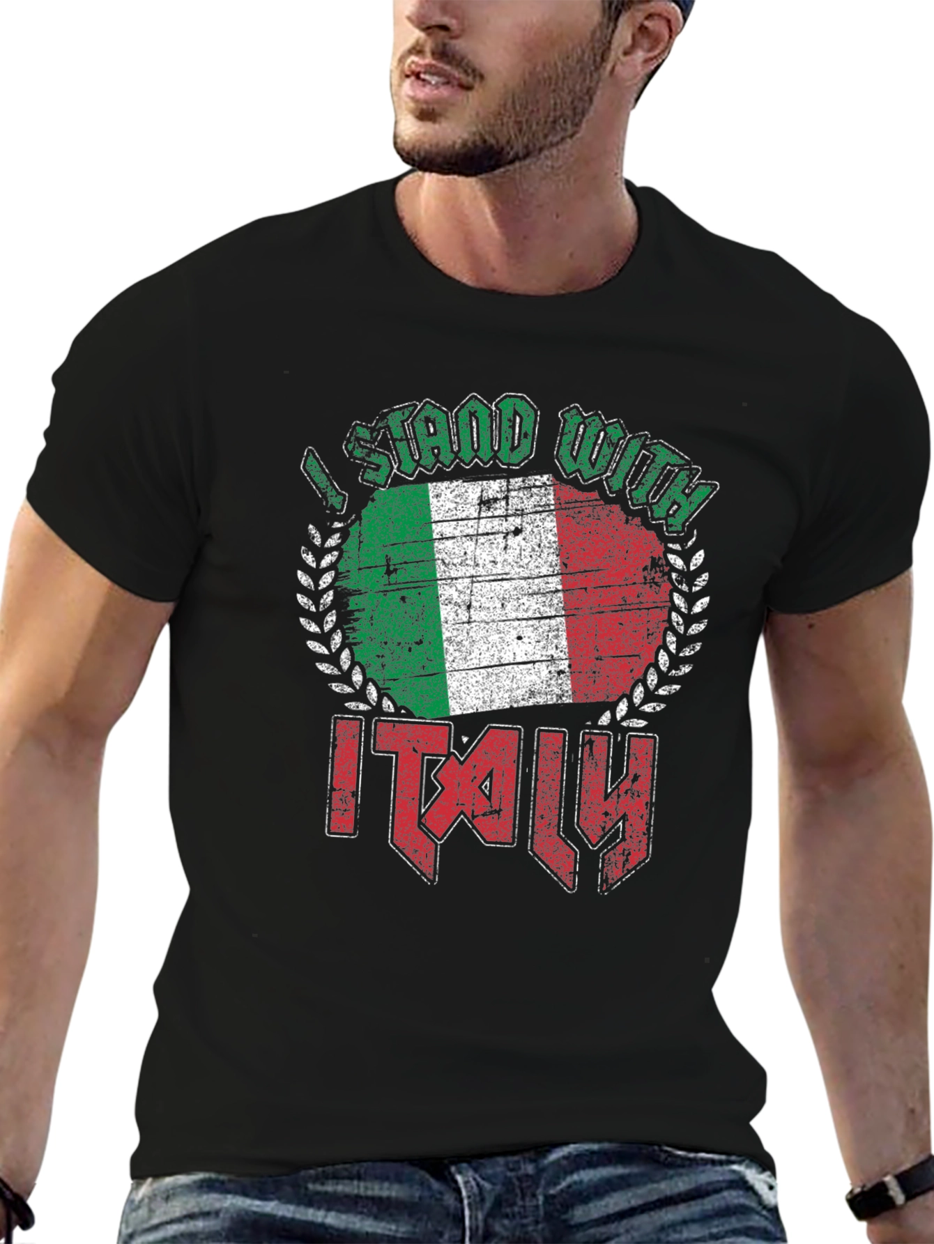 I Stand With Italy Flag Graphic T-Shirt