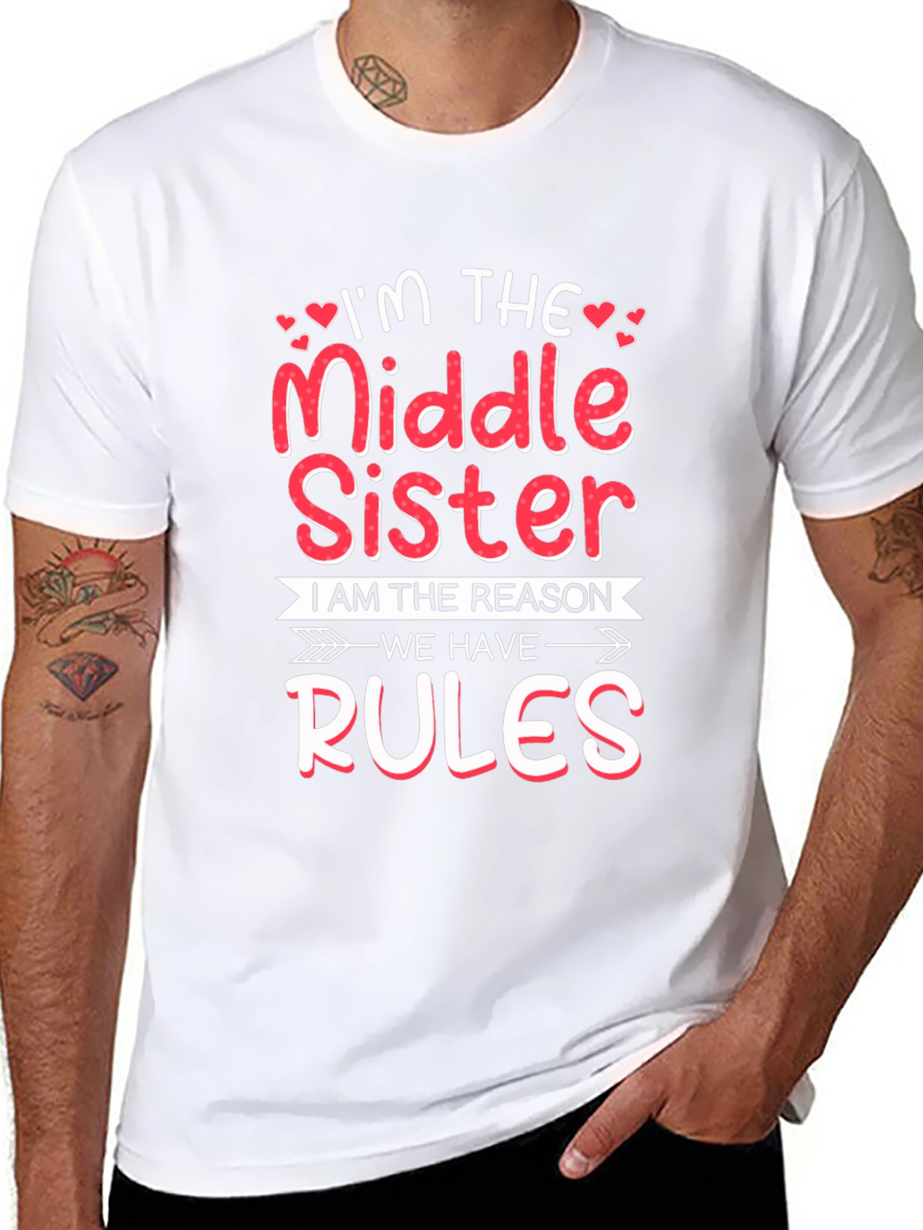 Middle Sister Reason For Rules Funny T-Shirt