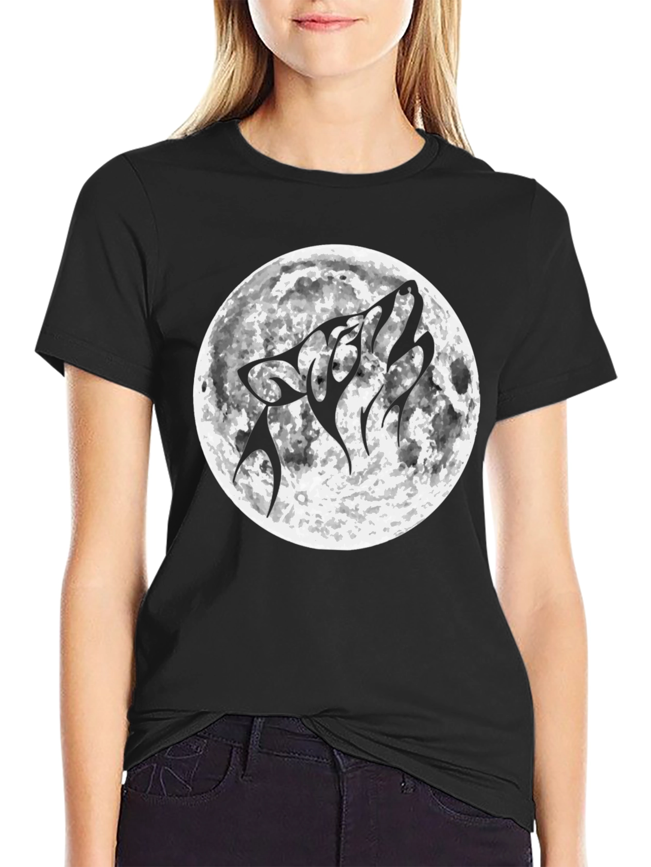 Wolf Moon Graphic Tee - Mens Black T-Shirt