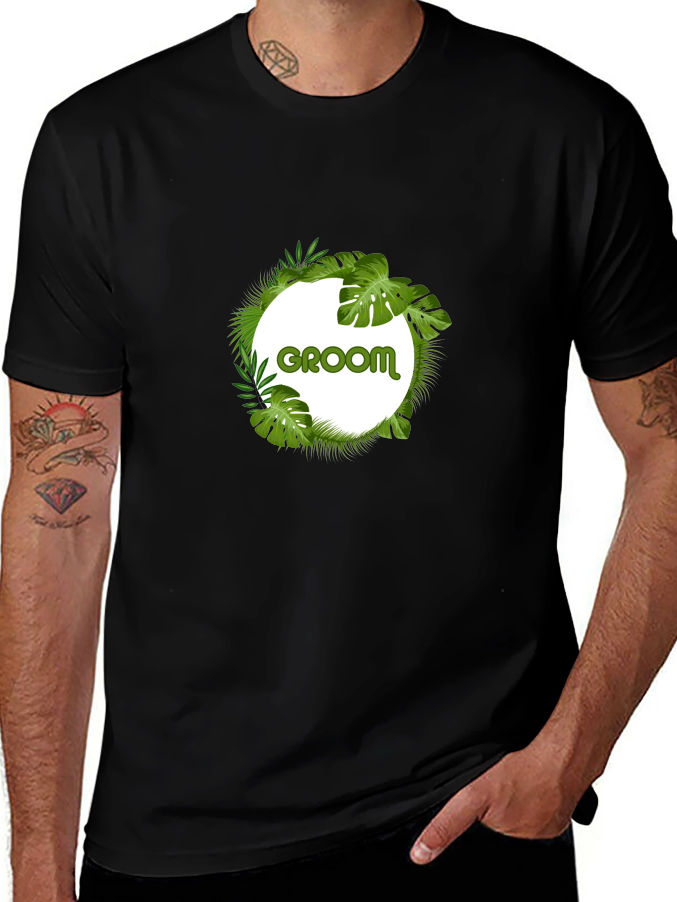 Groom Tropical Leaf T-Shirt