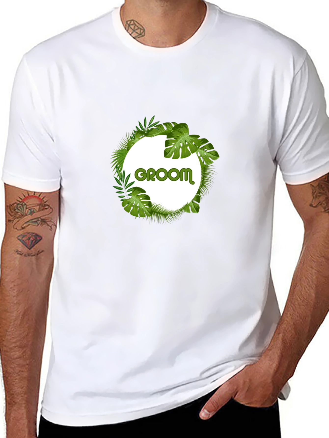 Groom Tropical Leaf T-Shirt