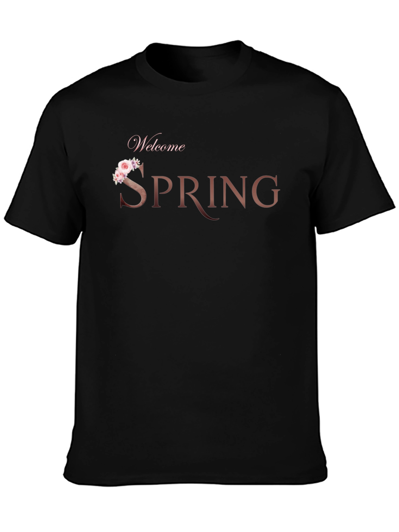 Welcome Spring Black T-Shirt