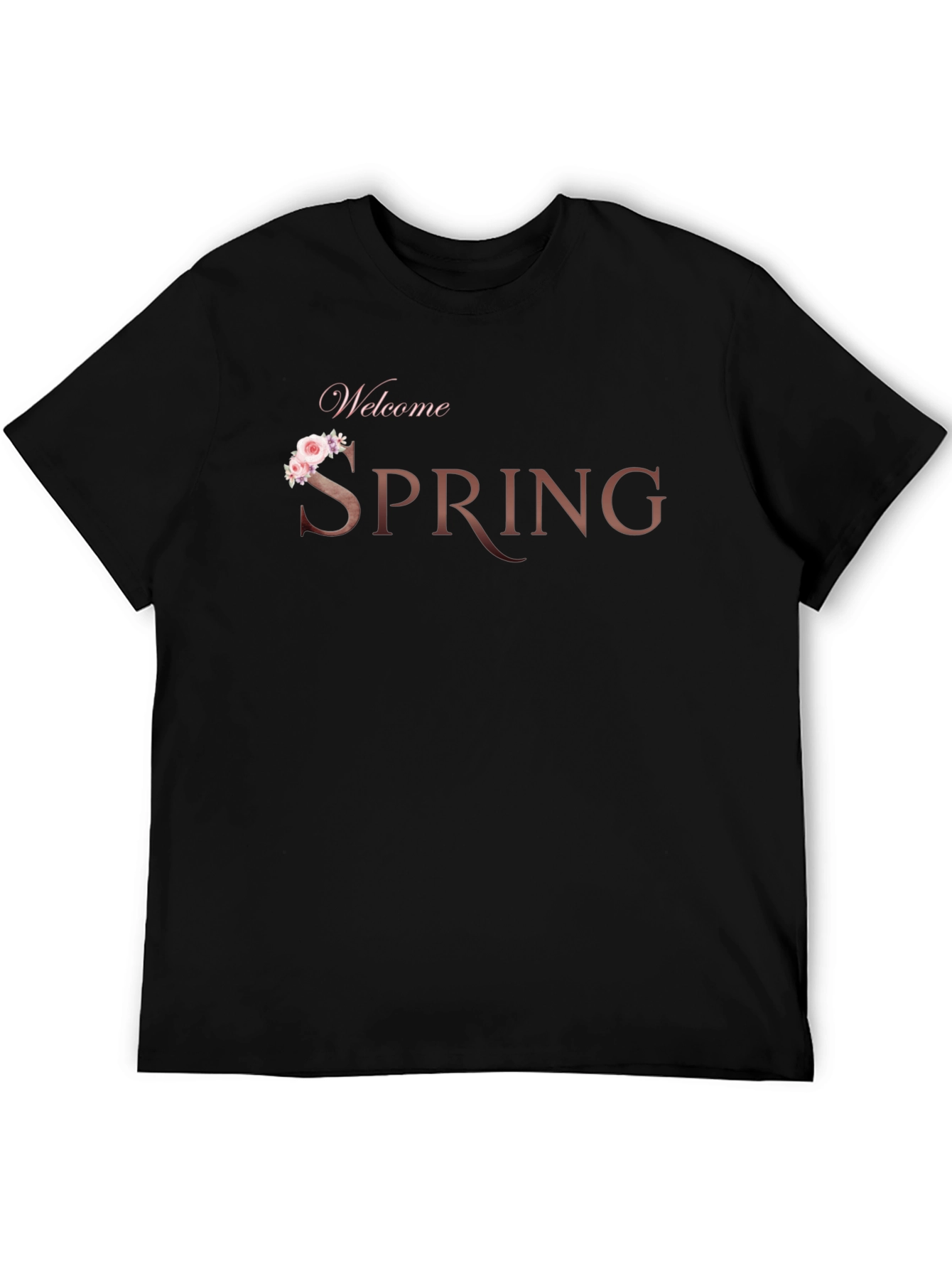 Welcome Spring Black T-Shirt
