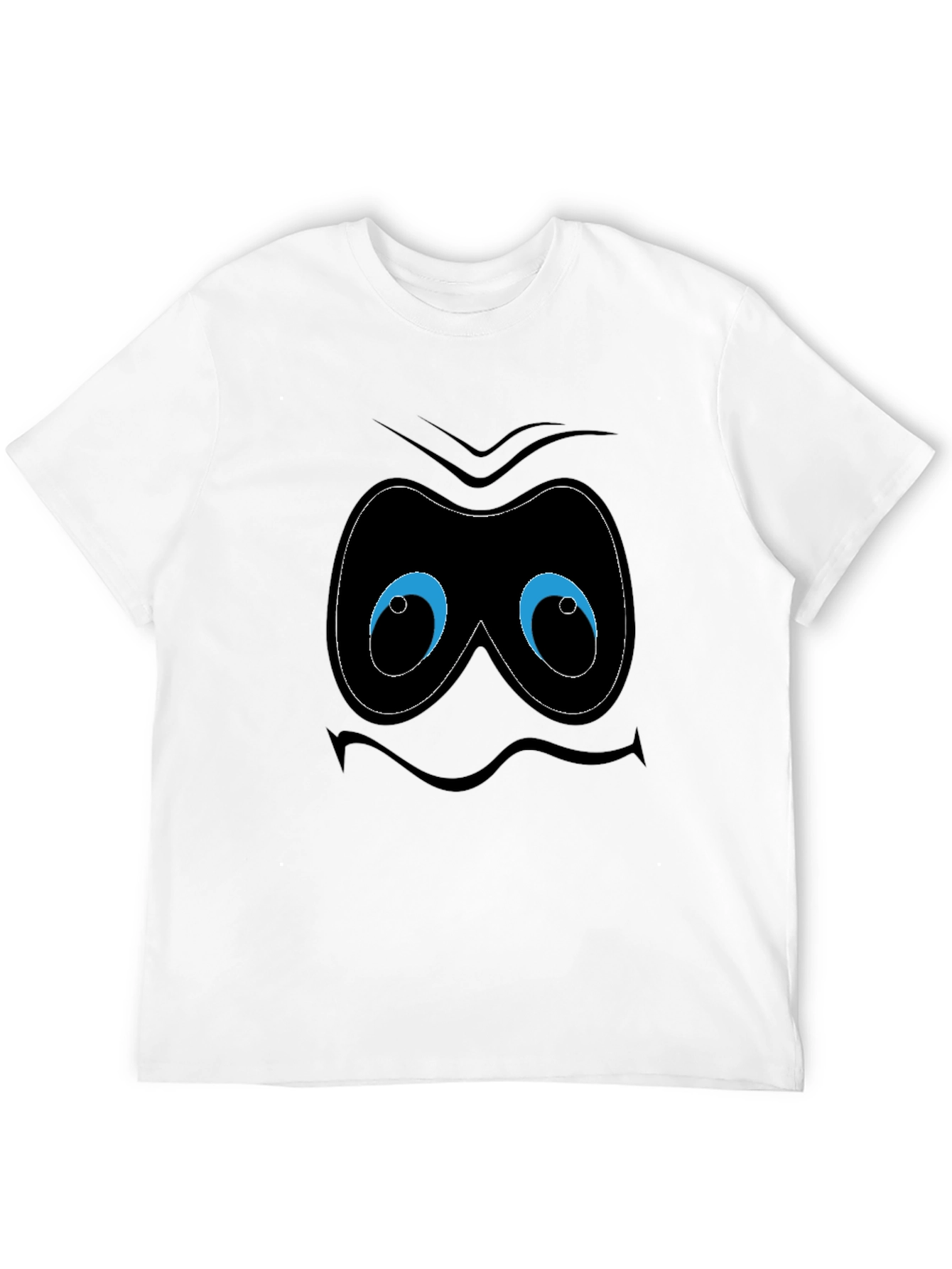 Funny Cartoon Face Black T-Shirt