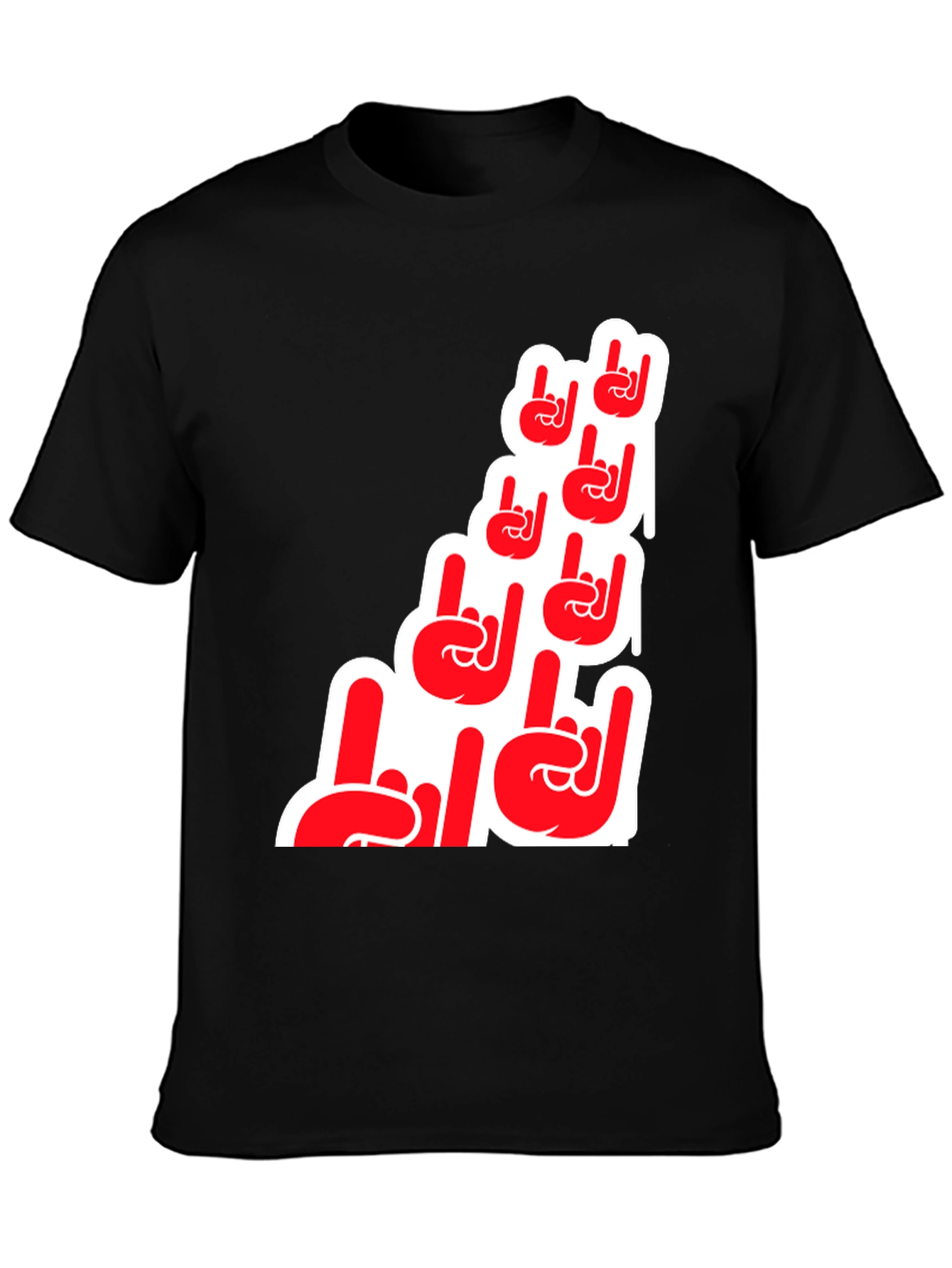 Rock On Hand Graphic T-Shirt - Black