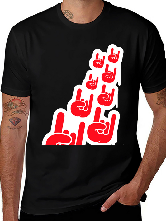 Rock On Hand Graphic T-Shirt - Black