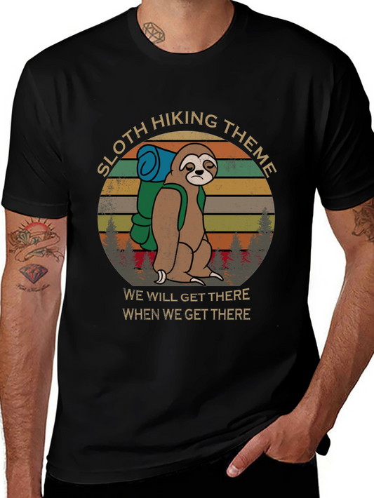 Sloth Hiking Theme T-Shirt - Well Get There