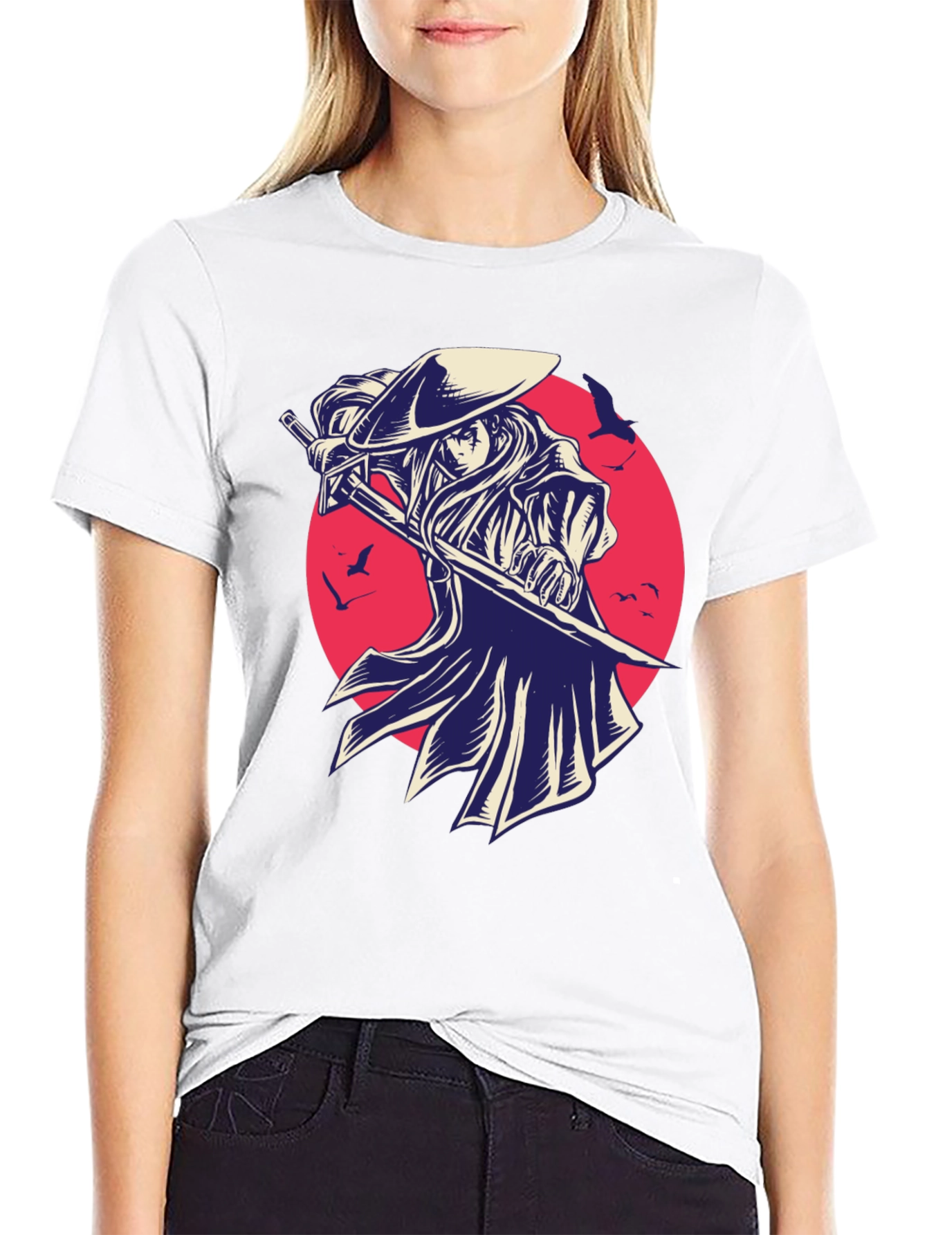 Samurai Graphic Tee - Black Cotton T-Shirt