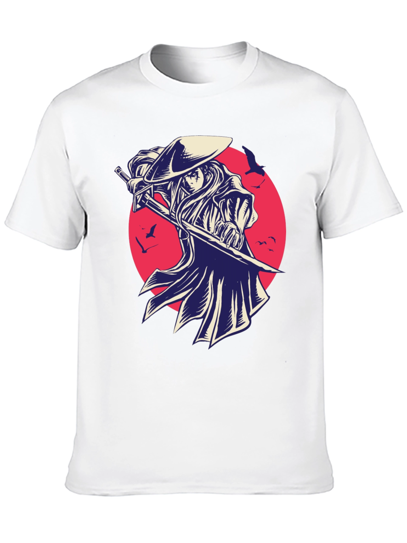 Samurai Graphic Tee - Black Cotton T-Shirt