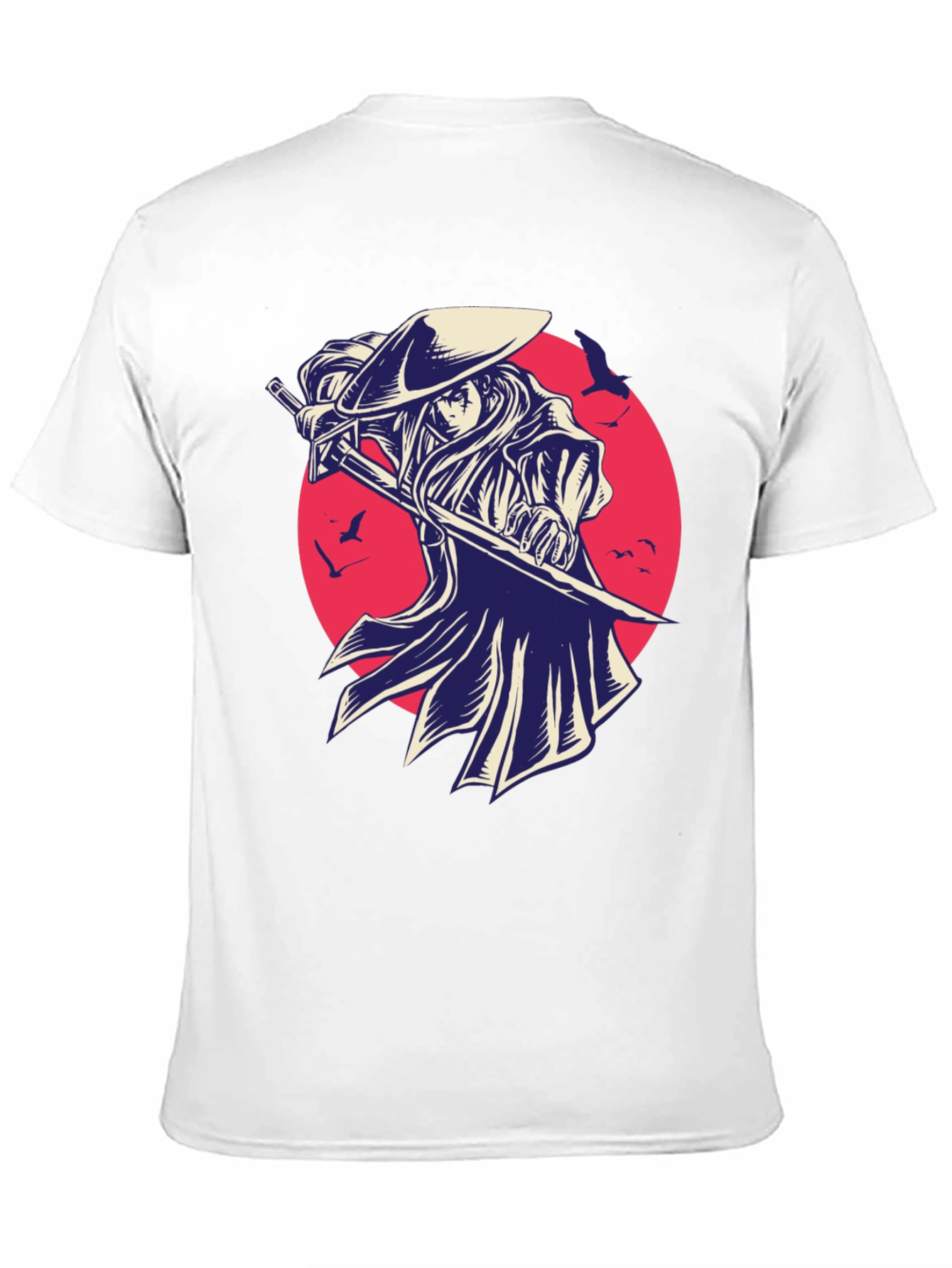 Samurai Graphic Tee - Black Cotton T-Shirt