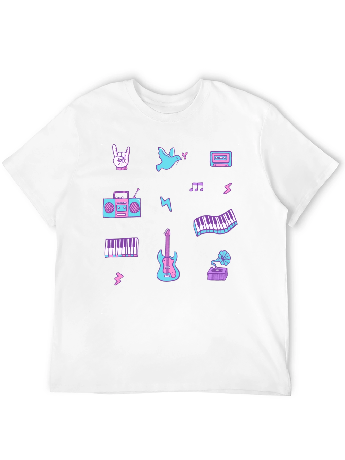 Retro Music Pattern T-Shirt