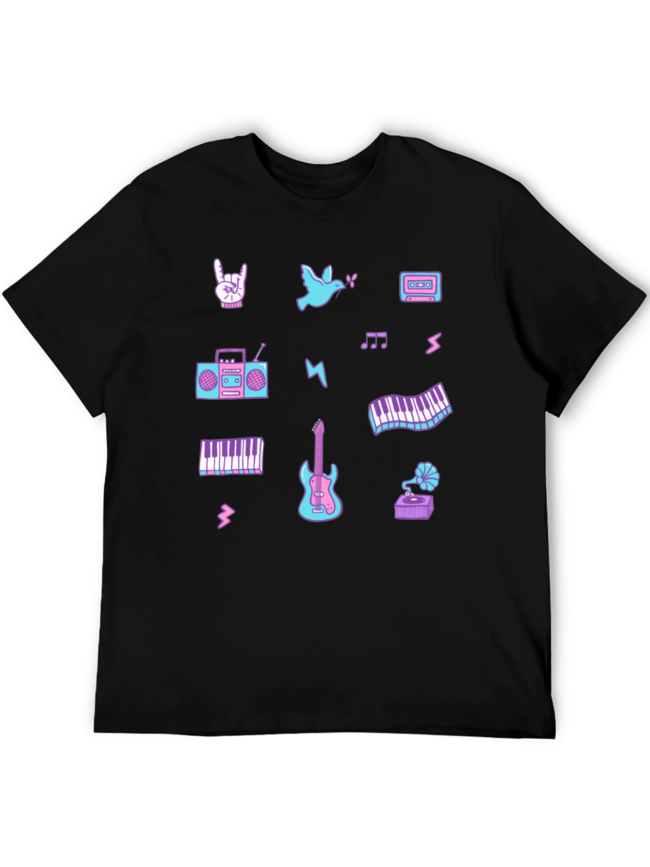 Retro Music Pattern T-Shirt