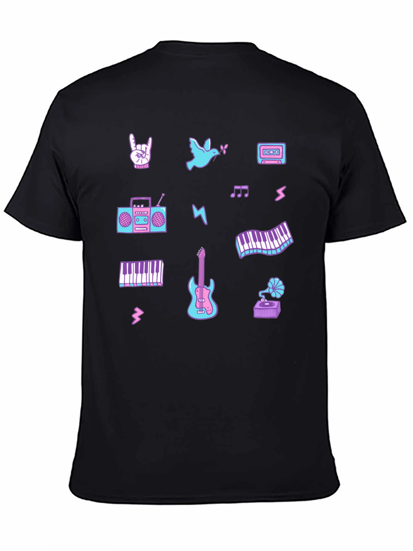 Retro Music Pattern T-Shirt