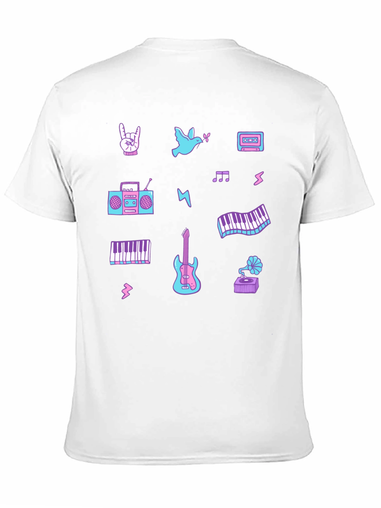 Retro Music Pattern T-Shirt