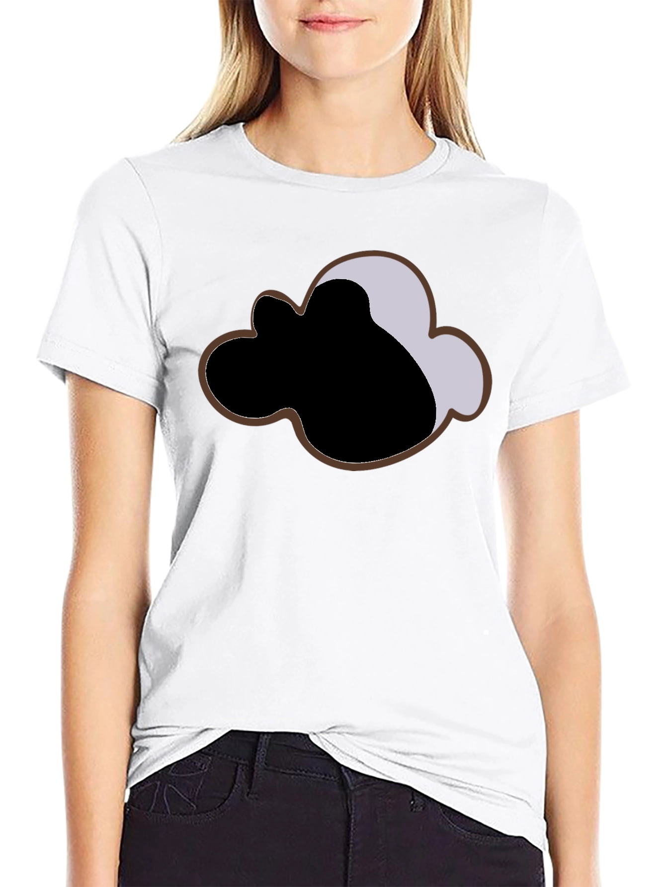 Modern Graphic Tee: Cloud Design Black