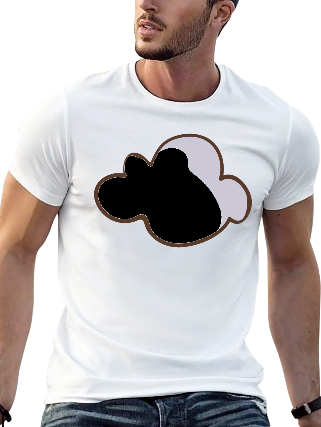 Modern Graphic Tee: Cloud Design Black