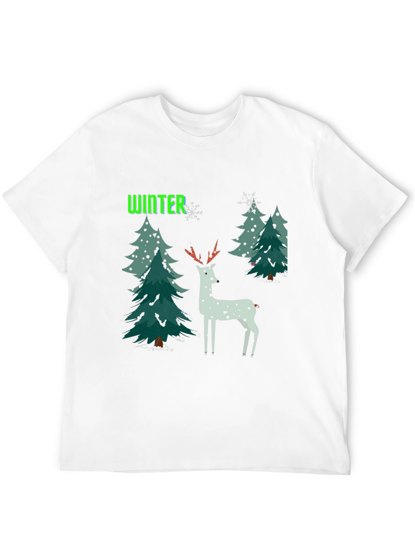 Winter Deer Christmas Graphic T-Shirt
