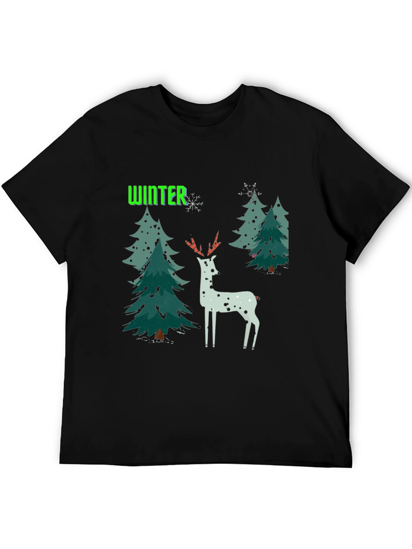 Winter Deer Christmas Graphic T-Shirt