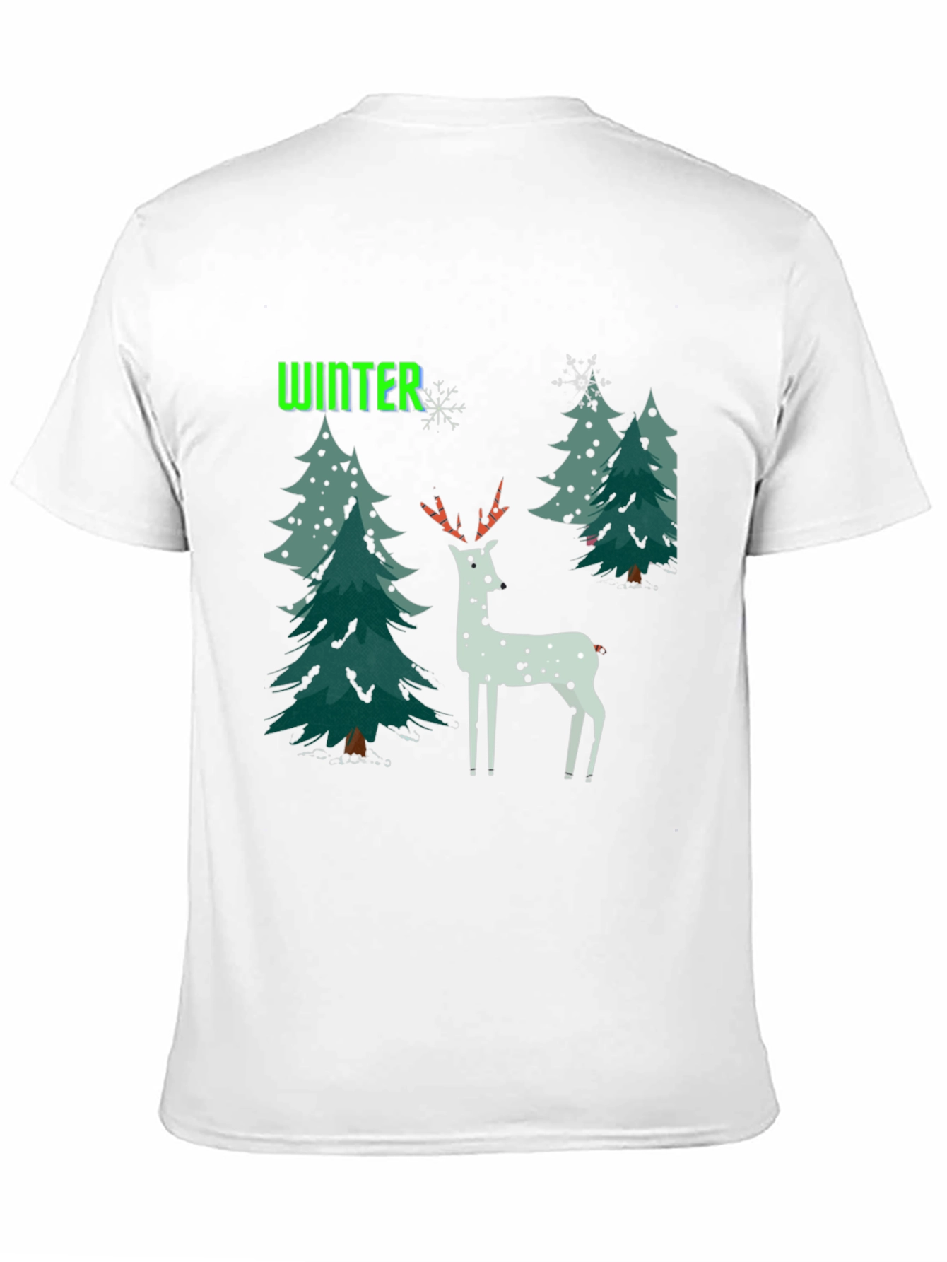 Winter Deer Christmas Graphic T-Shirt