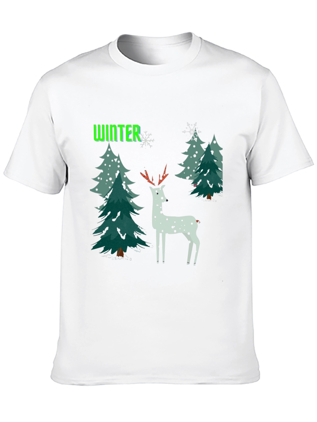 Winter Deer Christmas Graphic T-Shirt