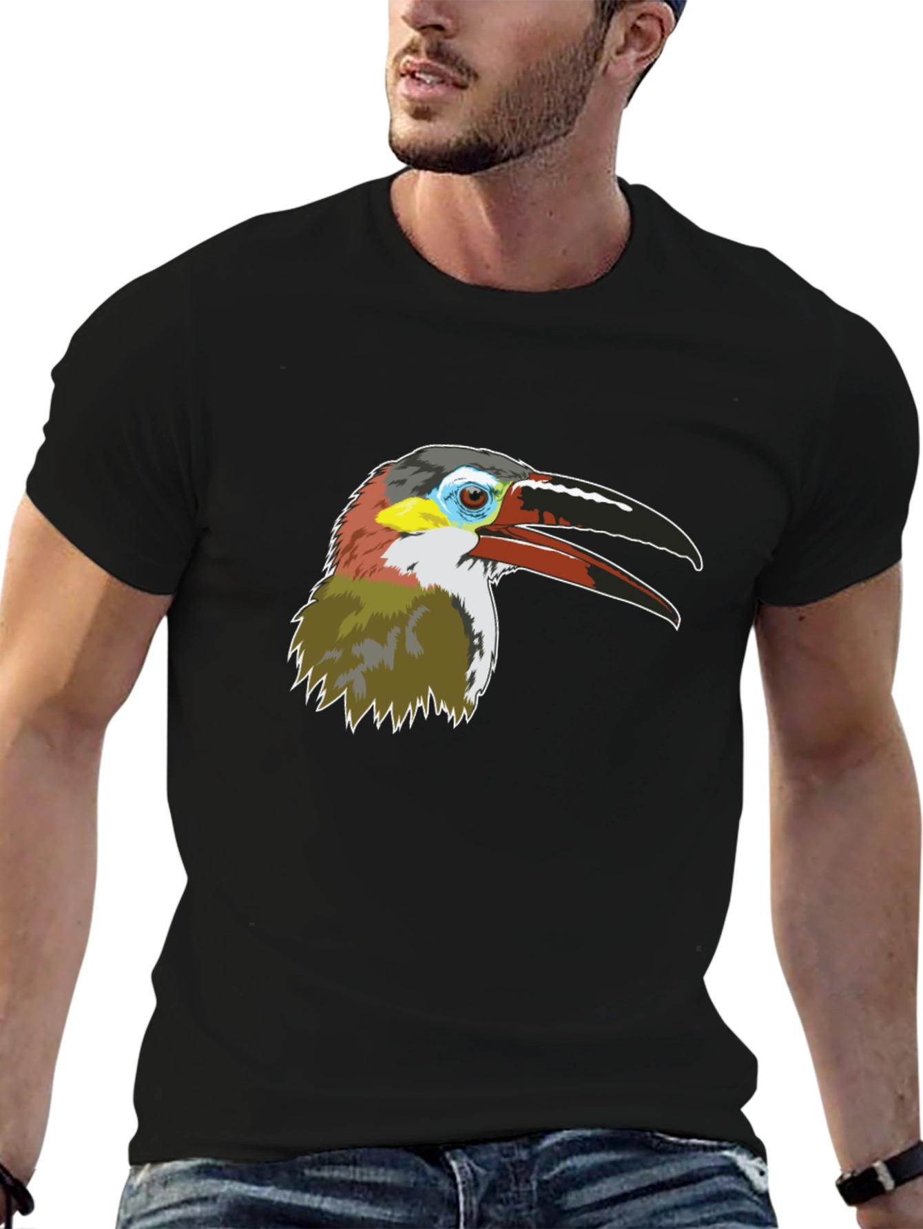 Toucan Bird Graphic Tee - Mens Black T-Shirt
