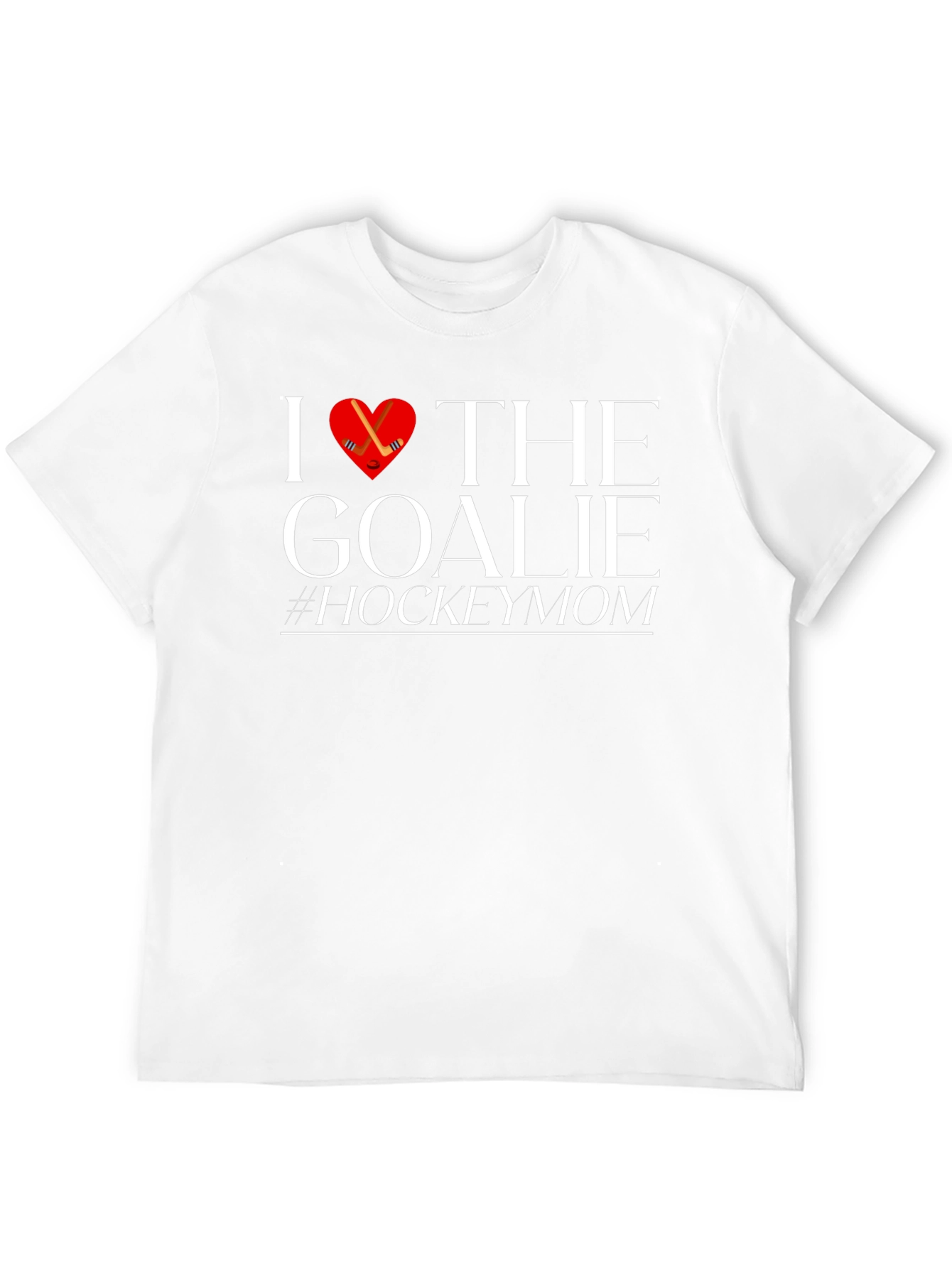 I Love the Goalie Hockey Mom Black T-Shirt