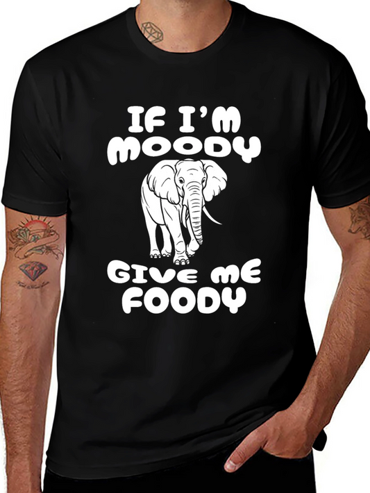 Moody Elephant Graphic Tee - Funny Food Humor T-Shirt