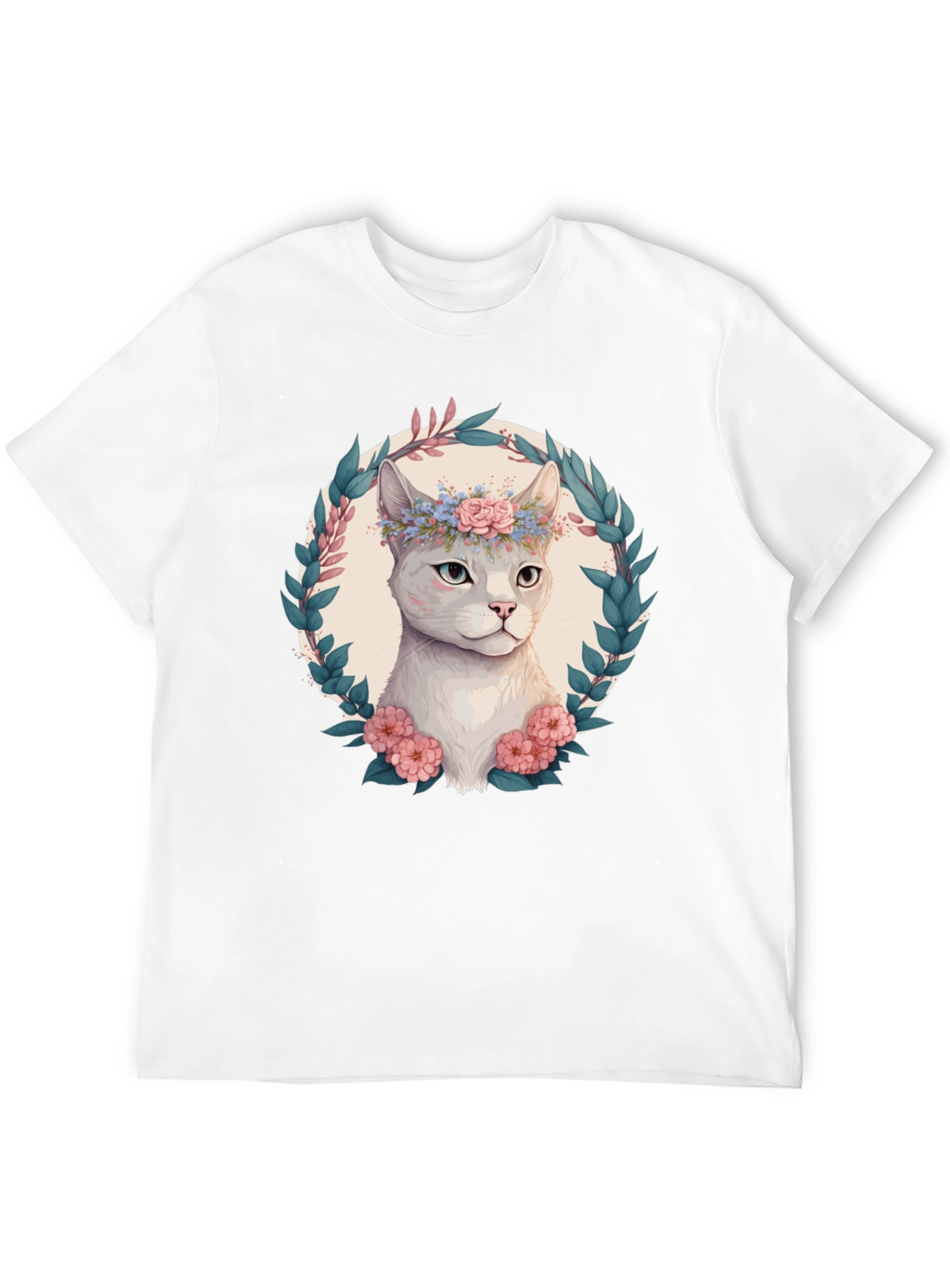 Floral Cat Graphic T-Shirt - Cute & Stylish