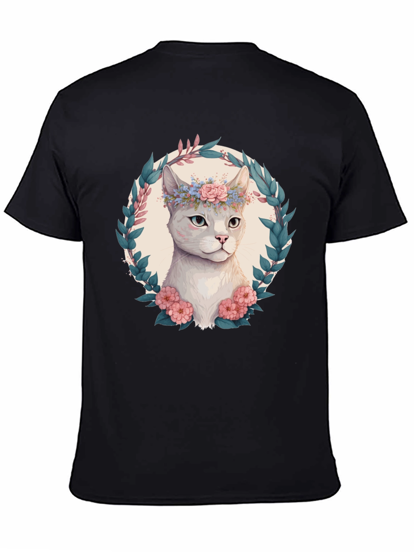 Floral Cat Graphic T-Shirt - Cute & Stylish