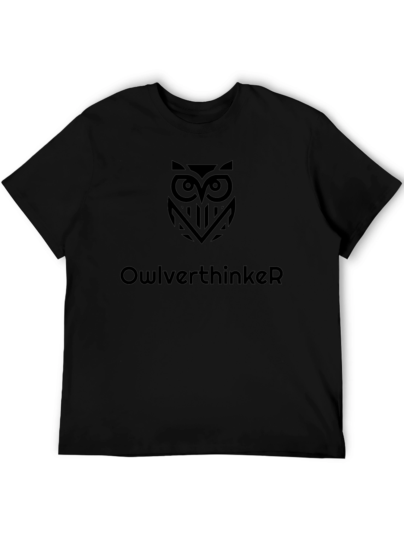 Owlverthinker Black Graphic Tee - Unique Design