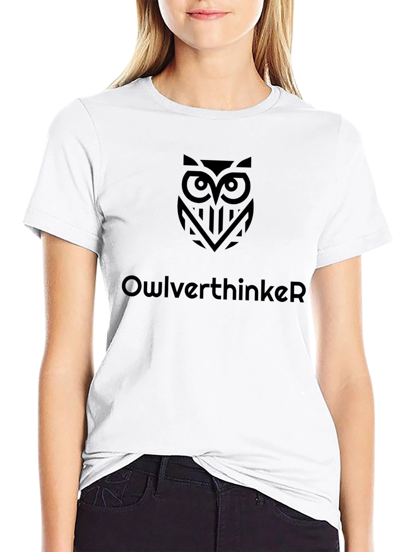 Owlverthinker Black Graphic Tee - Unique Design