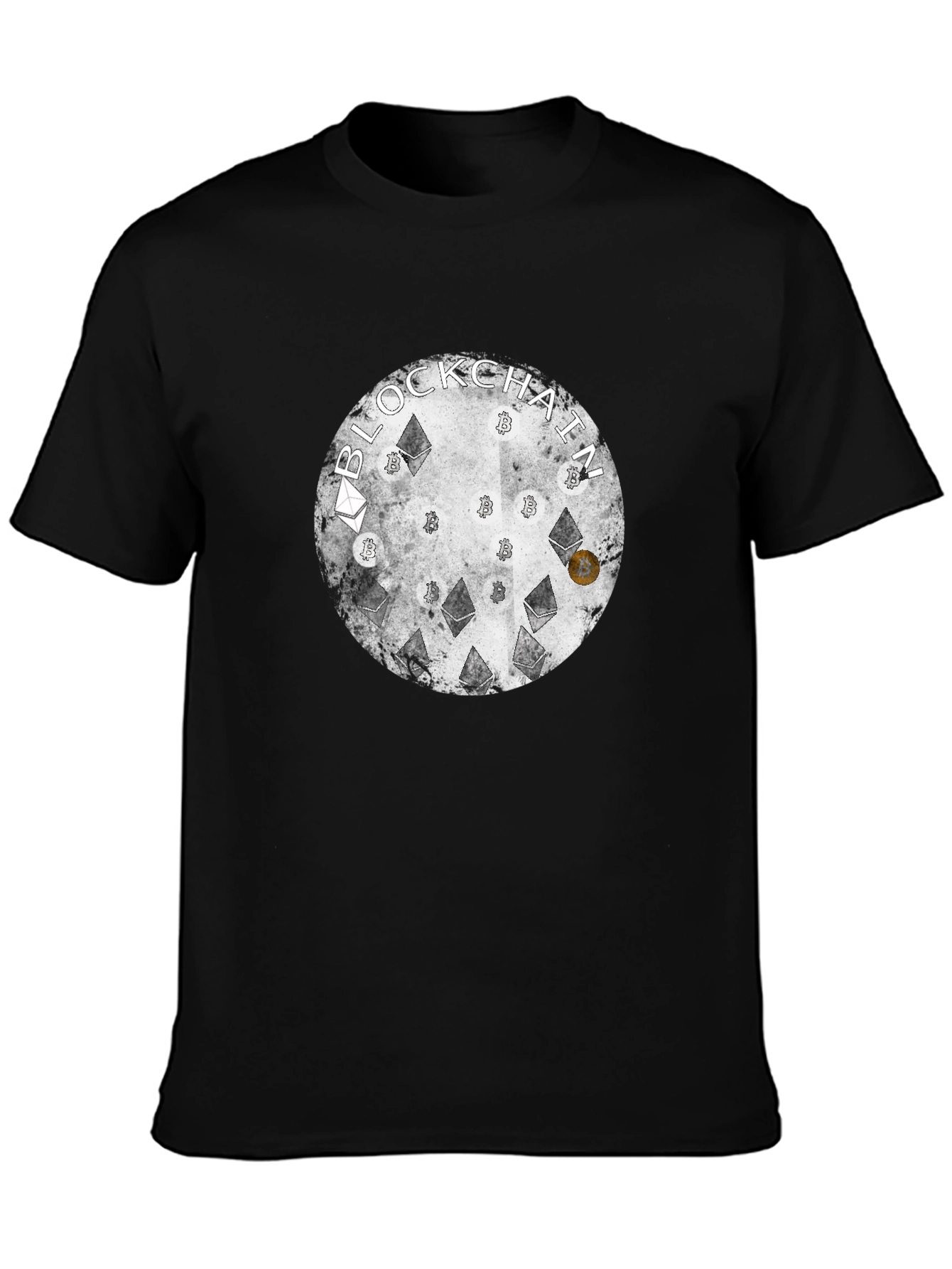 Crypto Blockchain Graphic T-Shirt - Black
