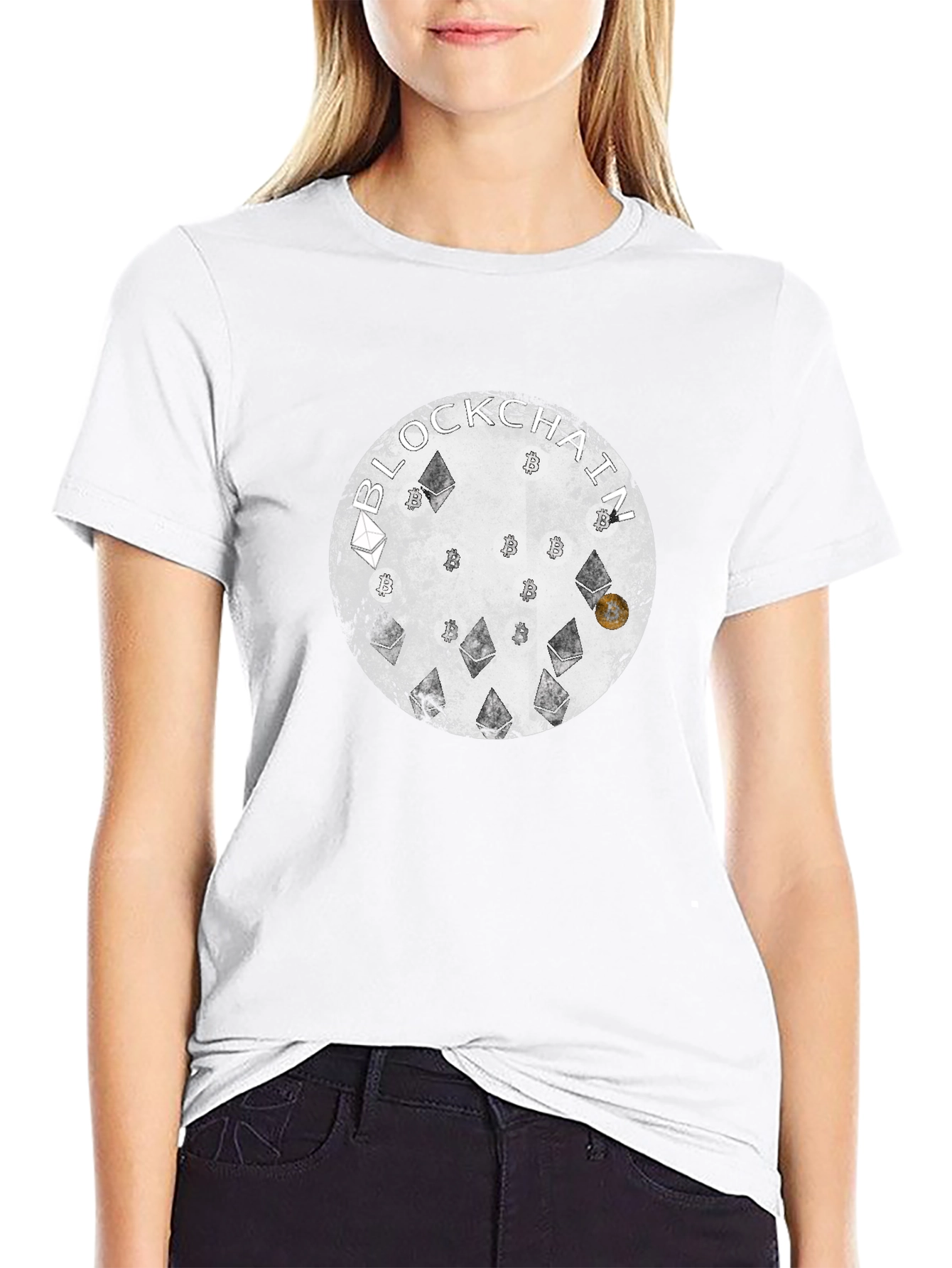 Crypto Blockchain Graphic T-Shirt - Black